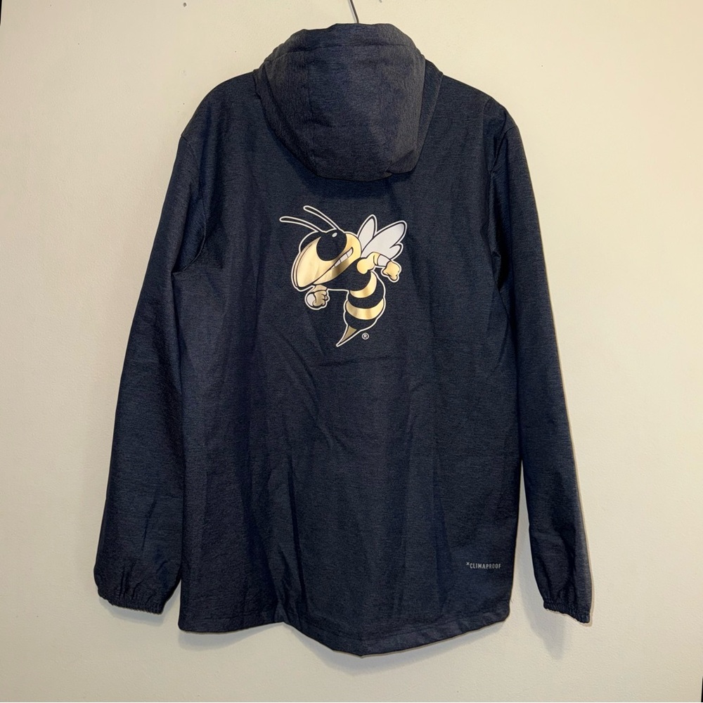 Adidas Full Zip Jacket Georgia Tech Basketball Yellow Jackets Men’s XS Blue Long